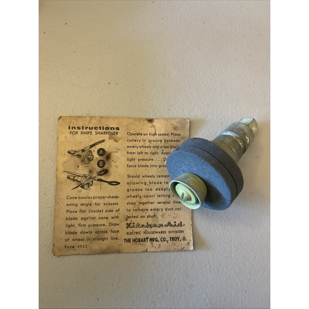 Kitchen Aid Hobart KS Knife Sharpener All Metal W/ Instructions KA Attachment